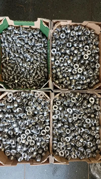 Series parts sorted in crates